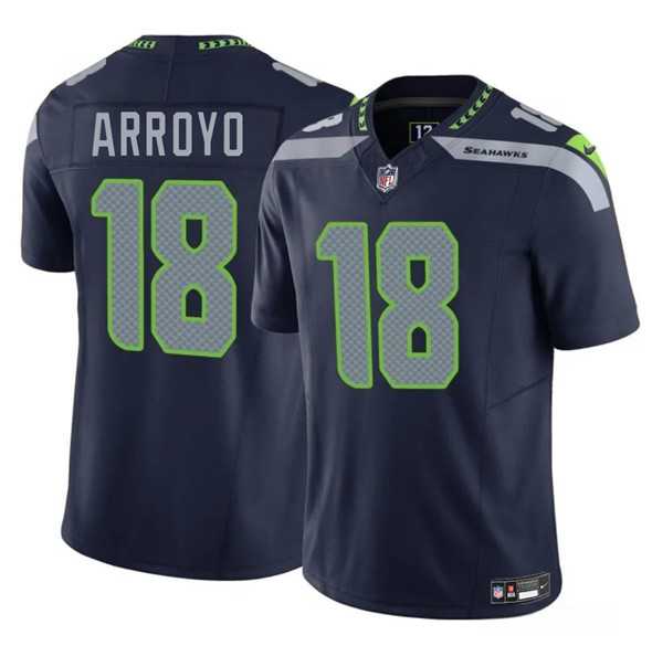Men & Women & Youth Seattle Seahawks #18 Elijah Arroyo Navy 2025 Draft F.U.S.E. Vapor Limited Stitched Jersey